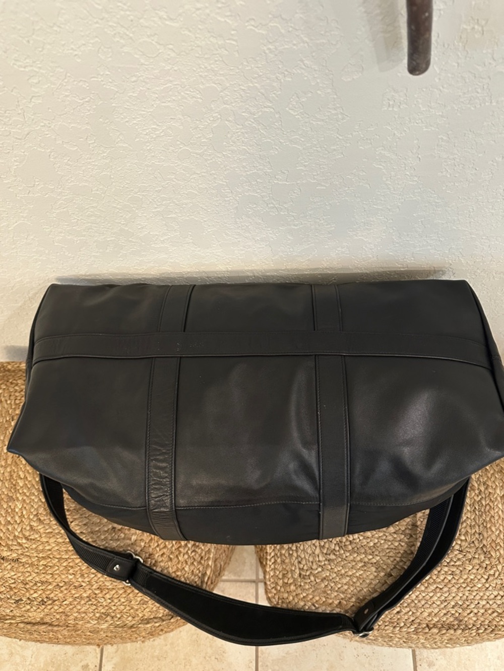 Vintage Coach Travel Collection Black Nylon & Leather Weekender Duffel Bag 5497 - Picture 4 of 9